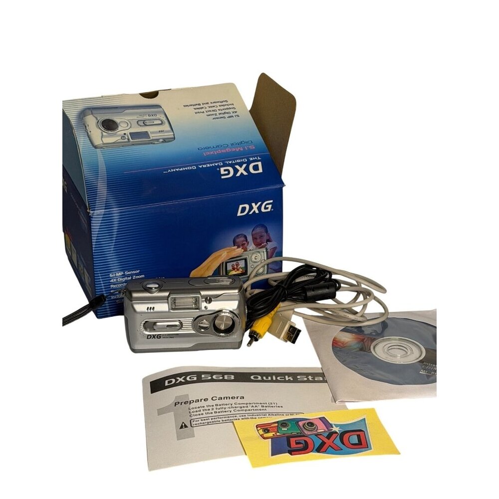 DXG 5.1MP Digital Camera Retro Y2K Silver‎ Digicam 4x Zoom Model 568 Nostalgic